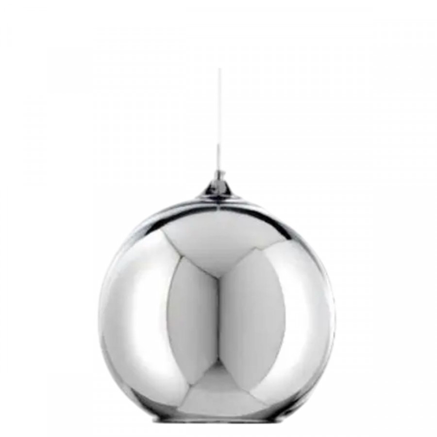 Luminaria Pendente Simples Bola Cromado 15Cm GOOD