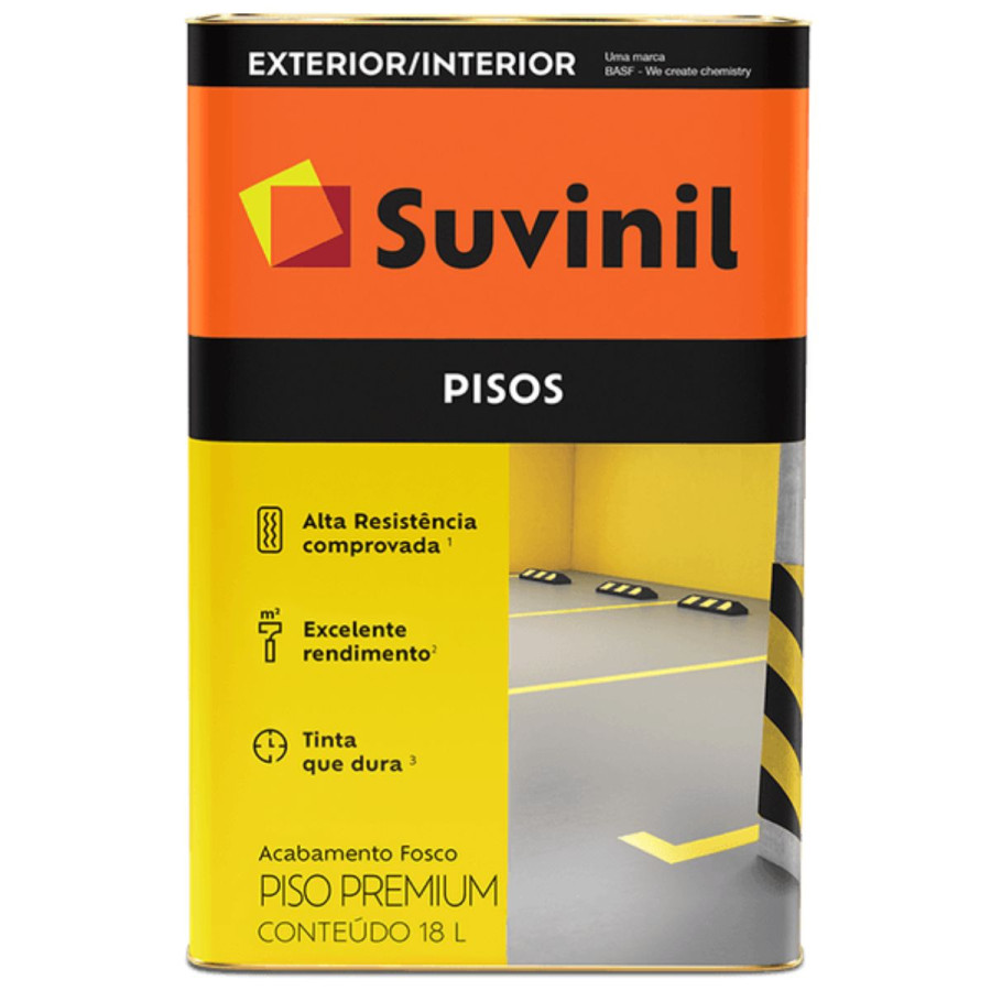 Tinta Piso Fosco Cinza 18L - SUVINIL