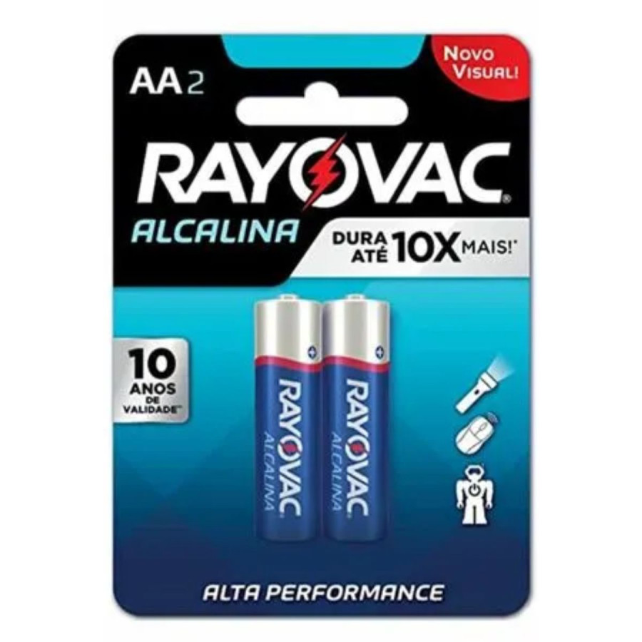 Pilha Média (AA) Alcalina 2 Unidades - RAYOVAC