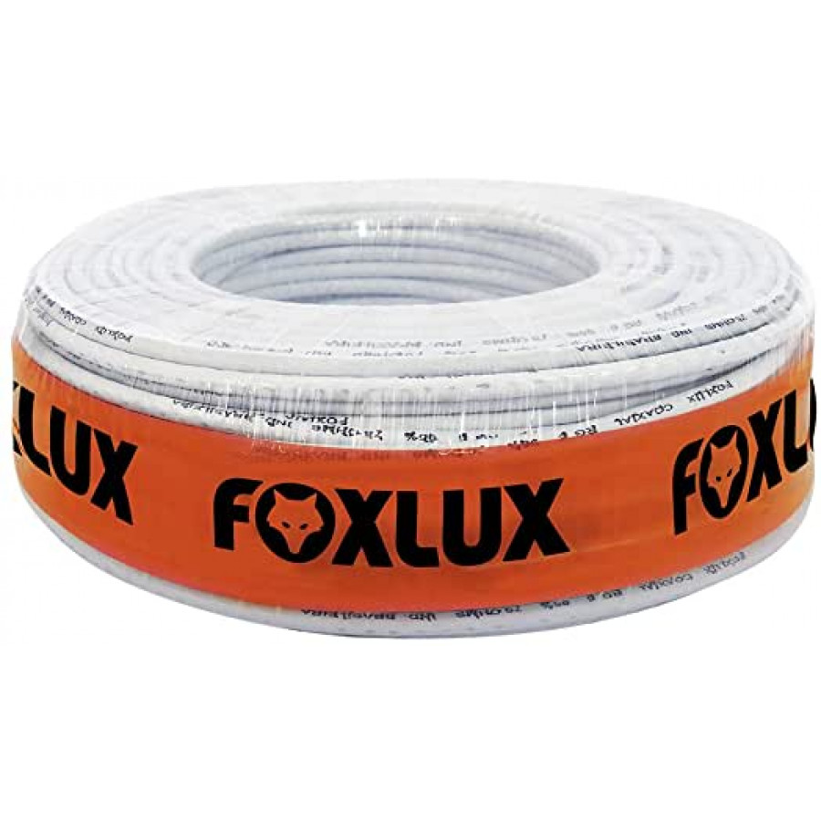 Cabo Coaxial Branco 95% (59) 1 metro - FOXLUX