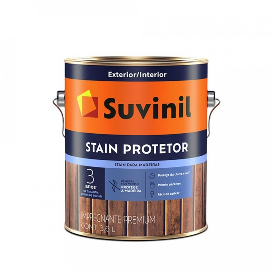 Verniz Acetinado Stain Protetor 3.6l Mogno - SUVINIL