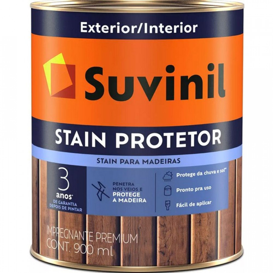 Verniz Acetinado Stain Protetor 900ml Mogno - SUVINIL