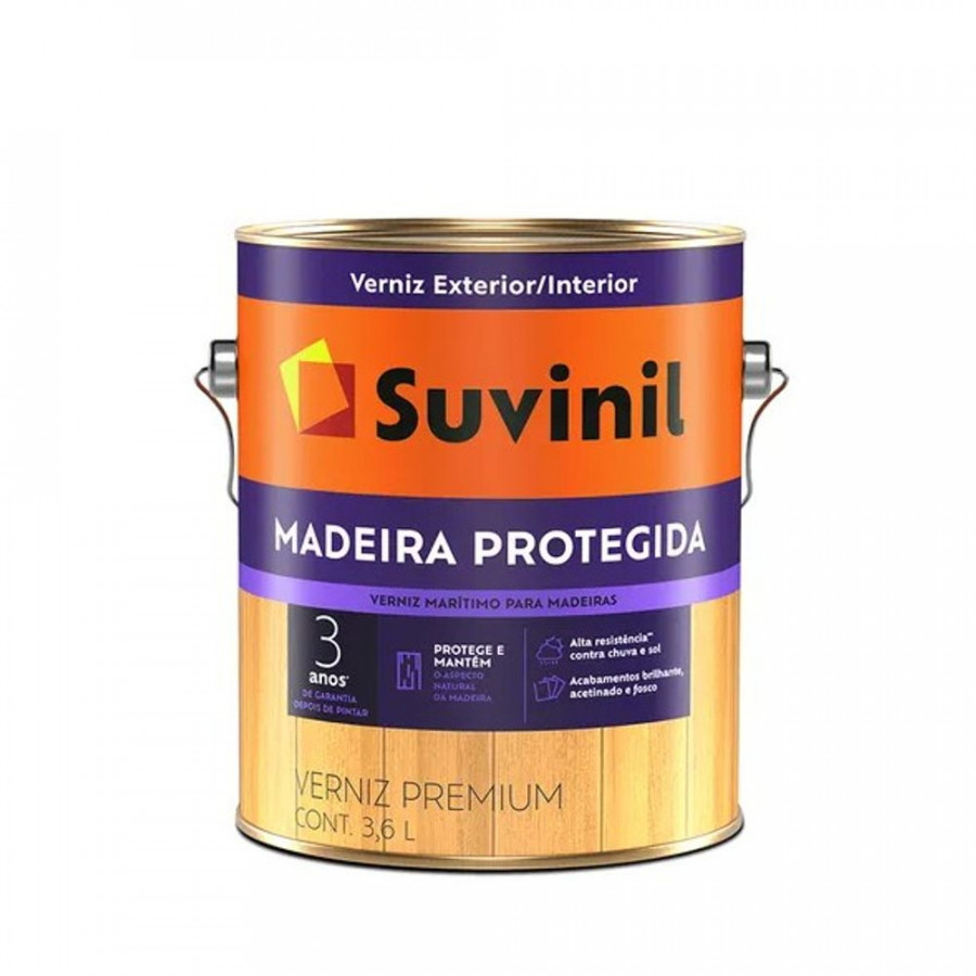 Verniz Madeira Protegida Fosco Natural 3,6L - SUVINIL