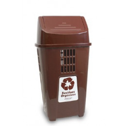Lixeira Basculante 50L Marrom - PLASVALE