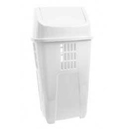 Lixeira Basculante 50L Branca - PLASVALE