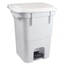 Lixeira Pedal 50LT Branca - PLASVALE