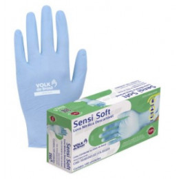 Luva de Mão Descartavel 100UN Soft Azul G - VOLK