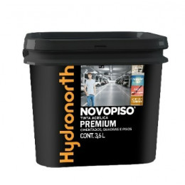 Tinta Acrílica Premium Novopiso 3,6L Fosco Grafite Claro - HYDRONORTH