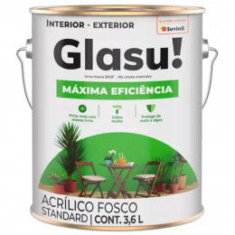 Tinta Acrilica Máxima Eficiência Fosco Branco Neve 3,6L - GLASU