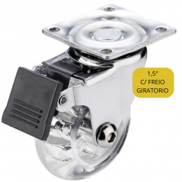 Rodizio Gel Giratorio Freio 1.5'' Bisao