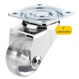 Rodizio Gel Giratorio 4'' Rodinha Bisao