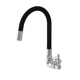 Torneira Cozinha  Parede flex 1/4 V Slim Cromada/Preto Good