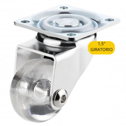 Rodizio Gel Giratorio 1,5'' Rodinha Bisao