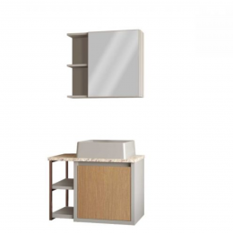 Armario de banheiro Kit Tisza Biscuit 60Cm GAAM