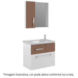 Armário kit Capri Branco e licor 55cm Bertazoli