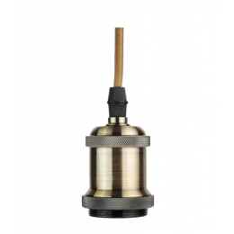 PENDENTE DECO VINTAGE RETRÔ SOQUETE E27 6CM X 100CM - DOURADO