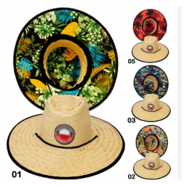 Chapéu de Palha Surf Estampado (Várias Estampas)
