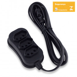 Extensão Tripolar Slim 10A com 3 Metros - FORCELINE