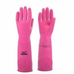 Luva de Mão Latex Ranhurada Rosa M - VOLK