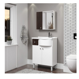 Armário kit Pop branco com louro 65cm Bertazoli