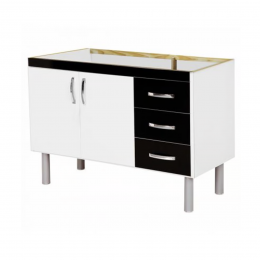 Armario cozinha Tóquio Branco/Preto 116,2CM - RORATO