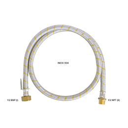 Mangueira Flexível Nitrílica 3/8 (I) x 1500mm R. 1/2 NPT (E) x 1/2 BSP (I) - MAQENGE