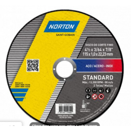 Disco corte inox 115x1,0x22,23 Standard Norton