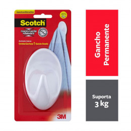 Gancho Plástico para Obejetos Scotch Grande Branco - 3M