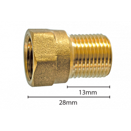 Alongador Curto Rosca 1/2 BSP (E) x 1/2 NPT (I) - MAQENGE