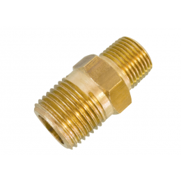 Niple Latão R. 3/8 NPT(E) x 3/8 SAE - MAQENGE
