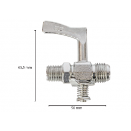 Registro Latão 1/4 BSPT (E) x 1/8 BSP (I) x 3/8 SAE - MAQENGE