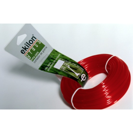 Fio de Nylon para Roçadeira 3,00MM com 12MT Tipo Redondo Vermelho - EKILON GRASS.