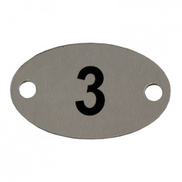 Numero 3 em Aluminio Oval P/Caixa de Luz - BELMAR