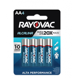 Pilha Pequena AA4 Alcalina 4UN - RAYOVAC