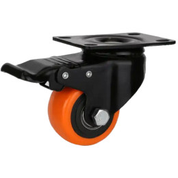 Rodizio Pvc Giratorio 1,5'' Com Trava Freio Bisao