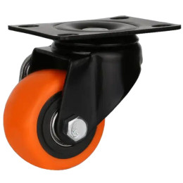 Rodizio Pvc Giratorio 2'' Laranja Bisao