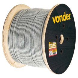 Cabo de Aço Plastificado Alma de Fibra 2,38mm 3/32