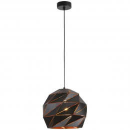 Luminaria Pendente Polygon Preto/Dourado 30Cm GOOD