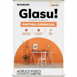 Tinta Acrílica Pintura  Essencial Fosco Gelo 18L - GLASU!