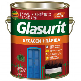 Tinta Esmalte Secagem Rápida Brilhante 3,6l Preto - GLASU!