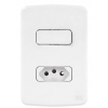 Kit 10Peças Interruptor 1 tecla simples Tomada 20A 4x2" Branco Compose Weg - 1