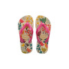 Chinelo Kids Flores Bege Palha / Rosa 33/34 - HAVAIANAS - 1