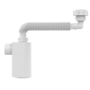Sifão Sanfonado Copo Parede Branco 031303-46 - BLUKIT - 1
