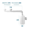 Sifão Sanfonado Copo Parede Branco 031303-46 - BLUKIT - 2