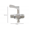 Registro Latão 1/4 BSPT (E) x 1/8 BSP (I) x 3/8 SAE - MAQENGE - 1