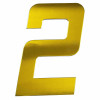 Numero 2 Residêncial em Aluminio Ouro Escovado 130mm - VIVALUX - 1