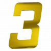 Numero 3 Residêncial em Aluminio Ouro Escovado 130mm - VIVALUX - 1