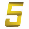 Numero 5 Residêncial em Aluminio Ouro Escovado 130mm - VIVALUX - 1