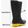 Bota Pvc Preto/Amarelo N°39 - GRENDENE - 2